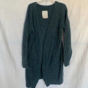 YAYA Teal Open Faced Wool Cardigan